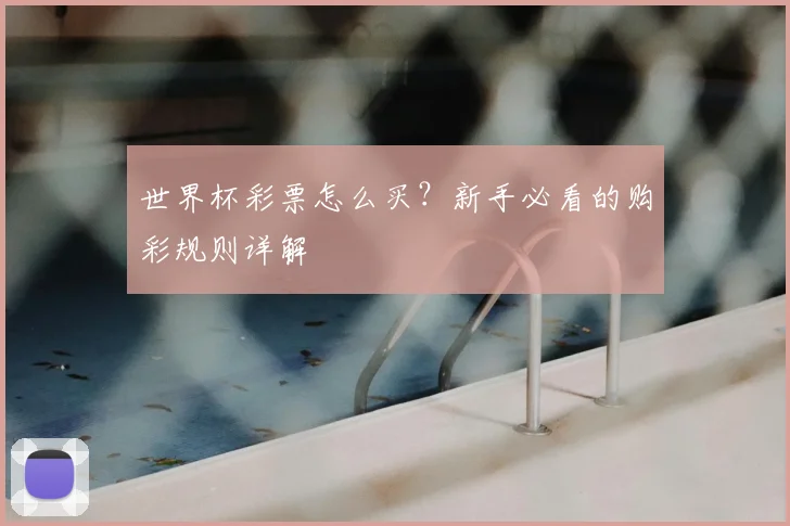 世界杯彩票怎么买？新手必看的购彩规则详解
